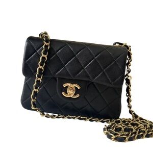 Authentic Vintage Excellent Condition Chanel Mini Classic 24K gold plated